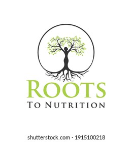 girl root tree logo design