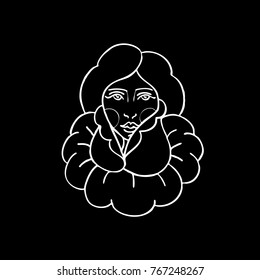 girl and rose flower illustration traditional tattoo flash