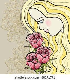 girl and roses