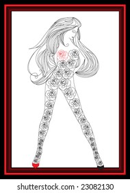 The girl from roses. Vector