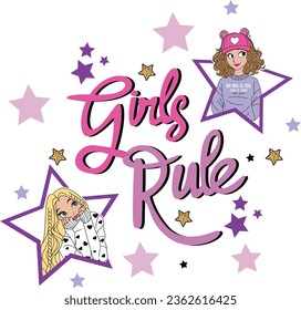 girl rule graphic tees design  happy