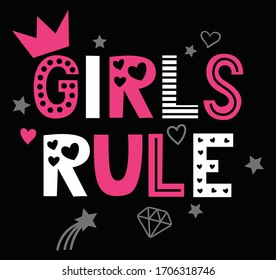 girl rule.vector graphic tees design