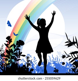Girl running.