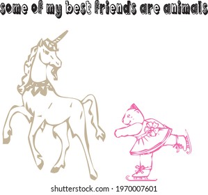 girl is running behind the horse vector design