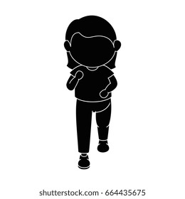 Girl running cartoon
