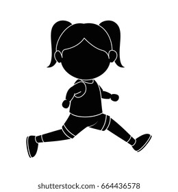 Girl running cartoon