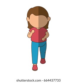 Girl running cartoon