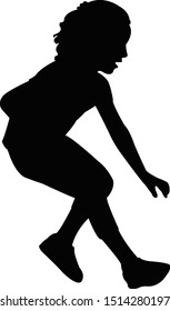 a girl running silhouette vector