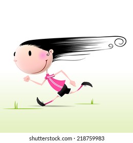 Girl Running in Soccer Gear