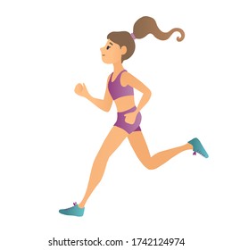 a girl running in summer clothes