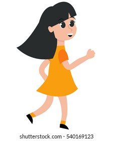 Girl running vector
