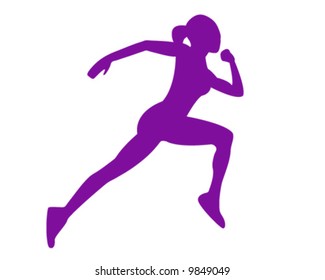Girl Running, Vector, Illustration
