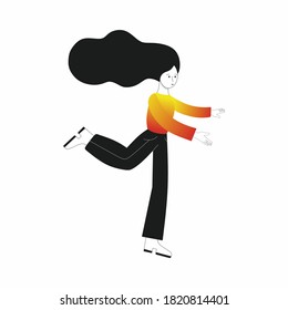 the girl runs to him. Vector flat illustration of a running man. A woman isolated on a white background. an object for the design of a windscreen, banner, or ad. Discounts and promotions, hot offers.