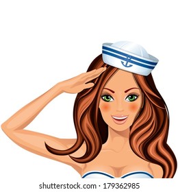 Girl in a sailor cap