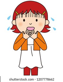 Girl scared surprised