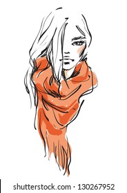 The girl in a scarf