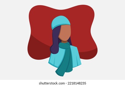 girl with scarf and beanie hat in the middle of winter vector illustration. winter season and cool illustration for web design, poster, and banner