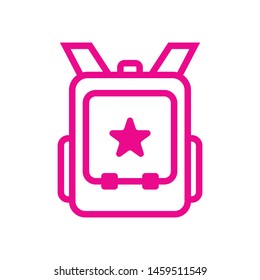 girl school backpack icon vector