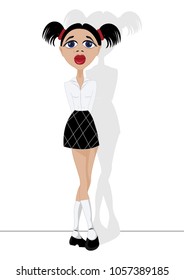 A girl in a school uniform