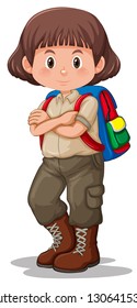 A girl scout character illustration