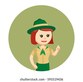 girl scout in circle background