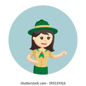 girl scout walking in circle background