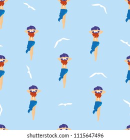girl and Seagull pattern