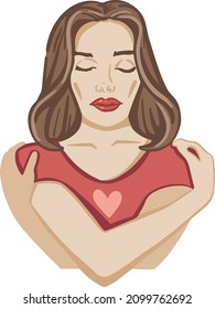 Girl, self love, harmony, self acceptance symbol