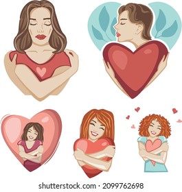Girl, self love, harmony, self acceptance symbol