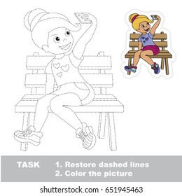 Girl Self Shot. Dot to dot educational game for kids.