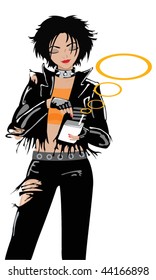 girl sending a message