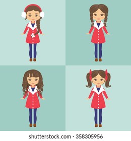 girl set in coat