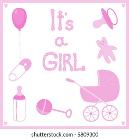 It's a girl. Set of subjects for the newborn.