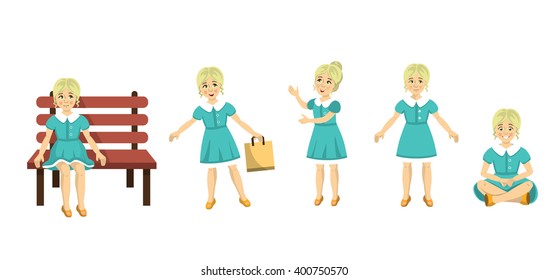 girl set vector