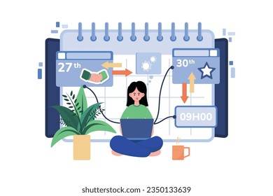 Girl Setting Up Her Schedule