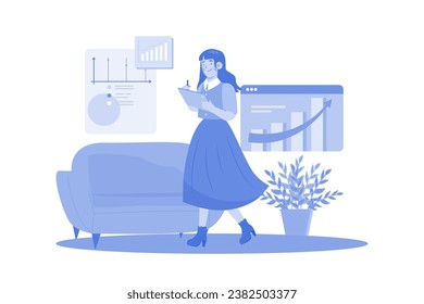 Girl Setting Up Her Schedule