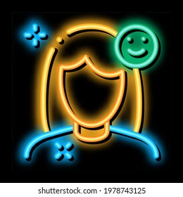 Girl Shine Clean Face neon light sign vector. Glowing bright icon Girl Shine Clean Face sign. transparent symbol illustration