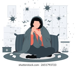 A menina tremeu com o vento mordendo, suas bochechas vermelhas e vermelhas. Ela se abraçou, buscando calor, enquanto o frio do inverno envolvia-a, um forte contraste com seu vestido de verão.