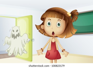 Girl shocked by a ghost