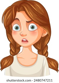 A girl with a shocked expression