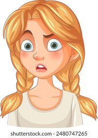 A girl with a shocked expression