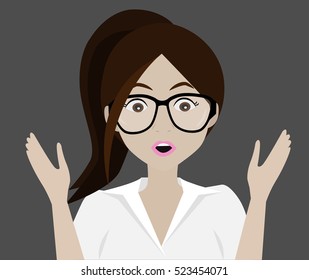 Girl shocked.vector illustrator