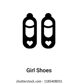 Girl Shoes icon vector isolated on white background, logo concept of Girl Shoes sign on transparent background, filled black symbol