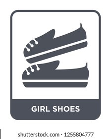 girl shoes icon vector on white background, girl shoes trendy filled icons from Kids and baby collection, girl shoes simple element illustration