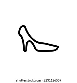 Girl shoes outline icon. High heels symbol. High heel icon design suitable for mobile app, website and designer need. Vector isolated illustration