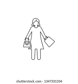Girl shopper icon - vector
