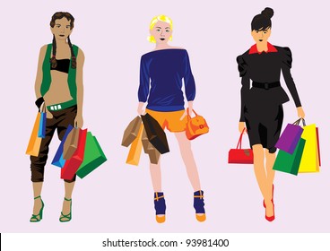 girl with shopping