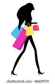 Girl with shopping bags