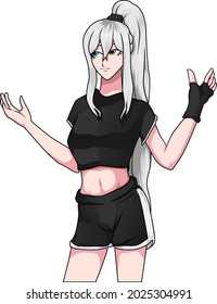 Girl with short and gloves hand drawing vector
