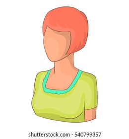Girl with short hair avatar icon. Cartoon illustration of avatar vector icon for web design